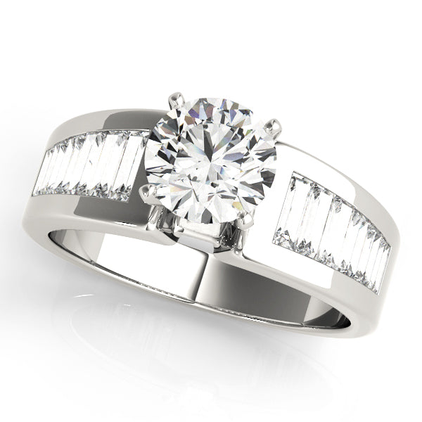 Wide Channel-Set Straight Baguette Engagement Ring