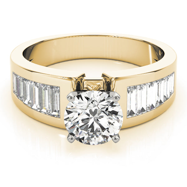 Wide Channel-Set Straight Baguette Engagement Ring