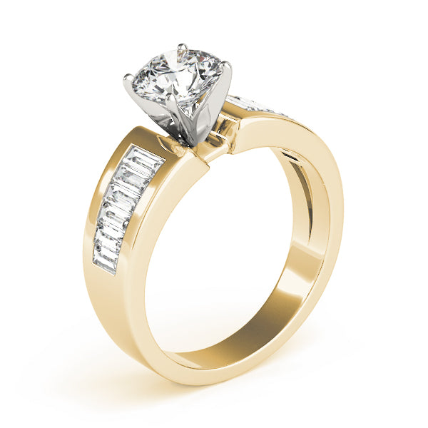 Wide Channel-Set Straight Baguette Engagement Ring
