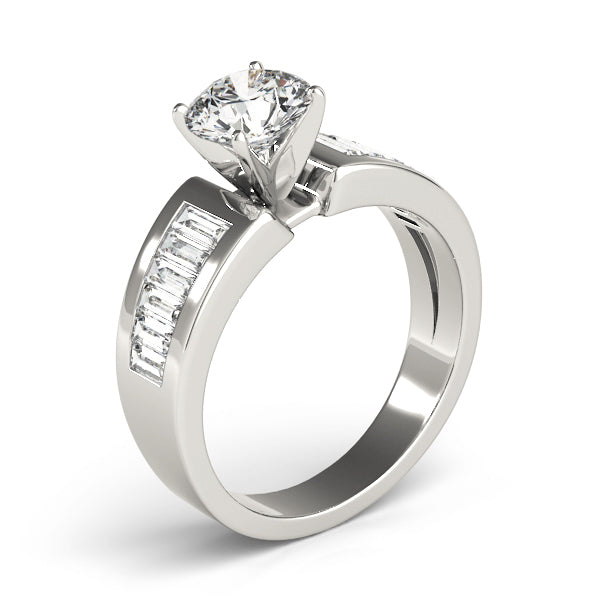 Wide Channel-Set Straight Baguette Engagement Ring