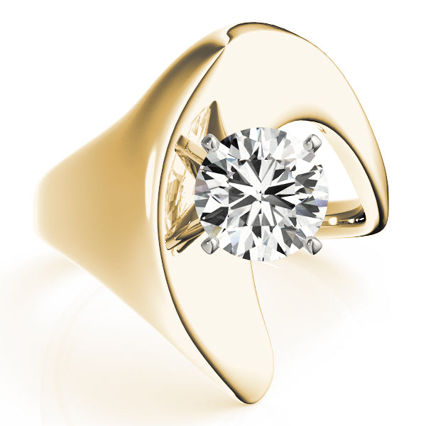 Solitaire Swirl Engagement Rings