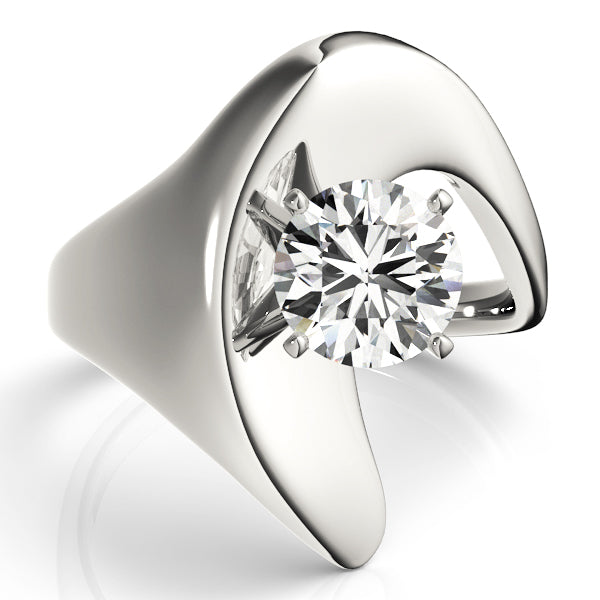 Solitaire Swirl Engagement Rings