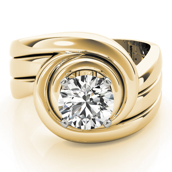 Solitaire Swirl Color Ring