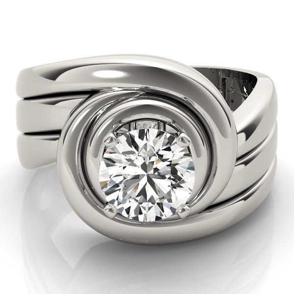 Solitaire Swirl Color Ring
