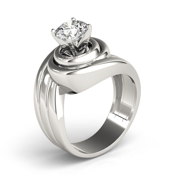 Solitaire Swirl Color Ring