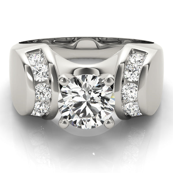 Channel Set Multirow Engagement Ring