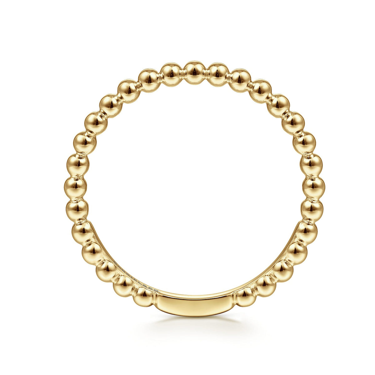 Gabriel & Co. 14K Yellow Gold Bujukan Beaded Stackable Ring sz6.5