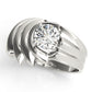 Swirl Solitaire Wide Engagement Ring