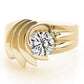 Swirl Solitaire Wide Engagement Ring