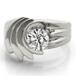 Swirl Solitaire Wide Engagement Ring