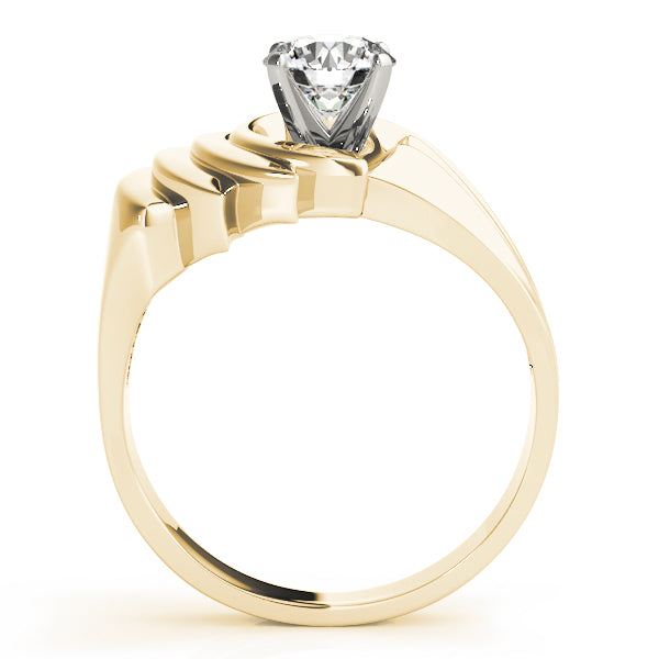 Swirl Solitaire Wide Engagement Ring