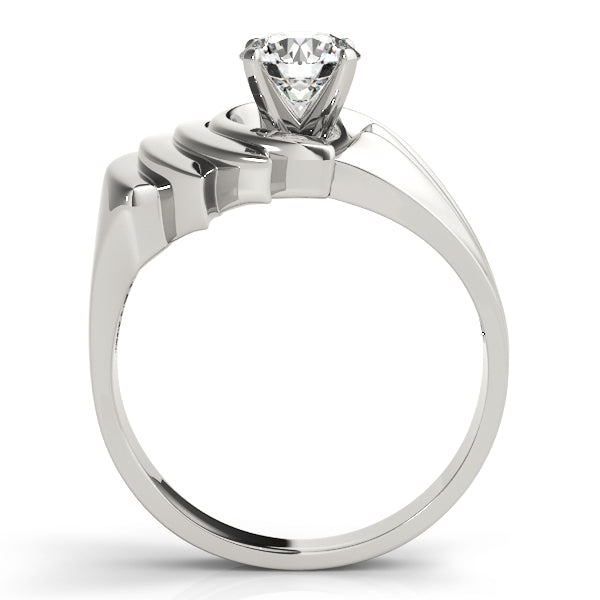 Swirl Solitaire Wide Engagement Ring