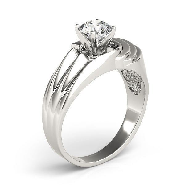 Swirl Solitaire Wide Engagement Ring