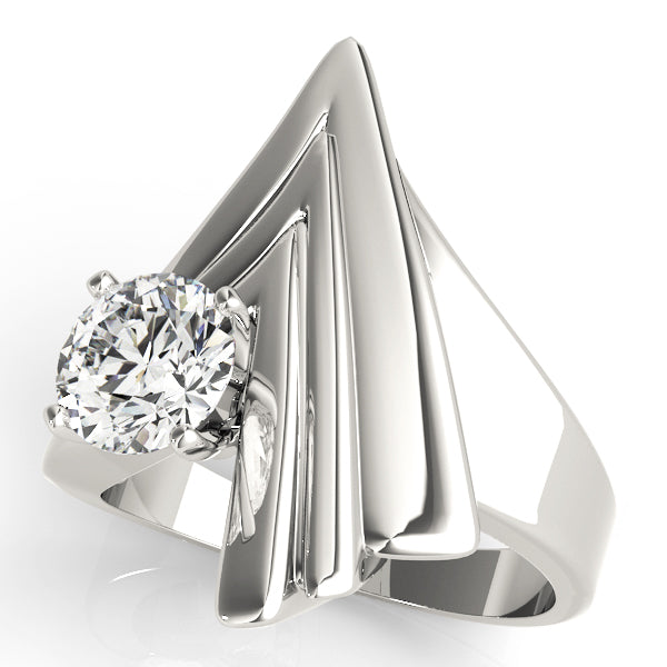 Contemporary Swirl Solitaire Engagement Rings