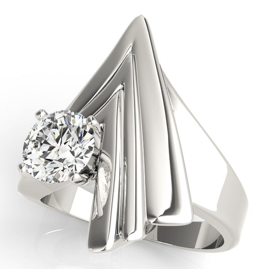 Contemporary Swirl Solitaire Engagement Rings