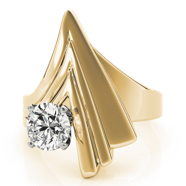Contemporary Swirl Solitaire Engagement Rings