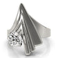 Contemporary Swirl Solitaire Engagement Rings