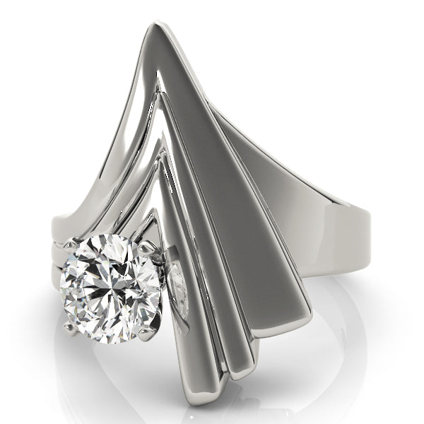 Contemporary Swirl Solitaire Engagement Rings