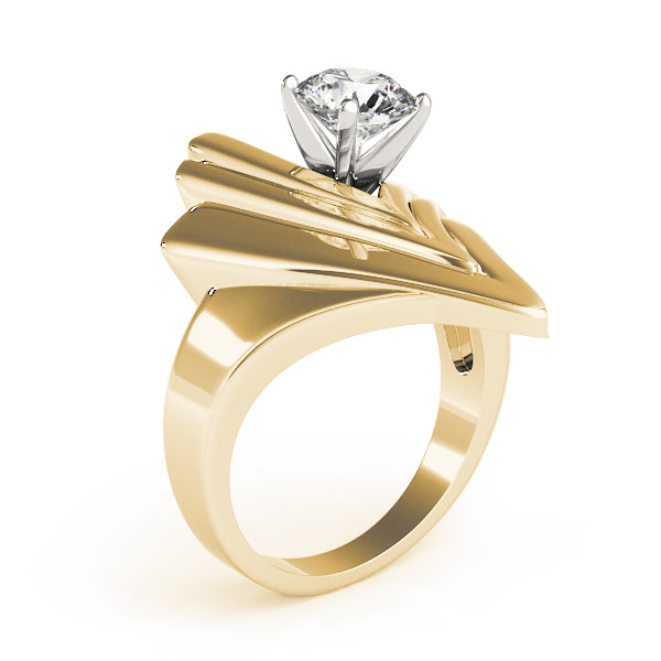 Contemporary Swirl Solitaire Engagement Rings
