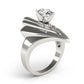 Contemporary Swirl Solitaire Engagement Rings