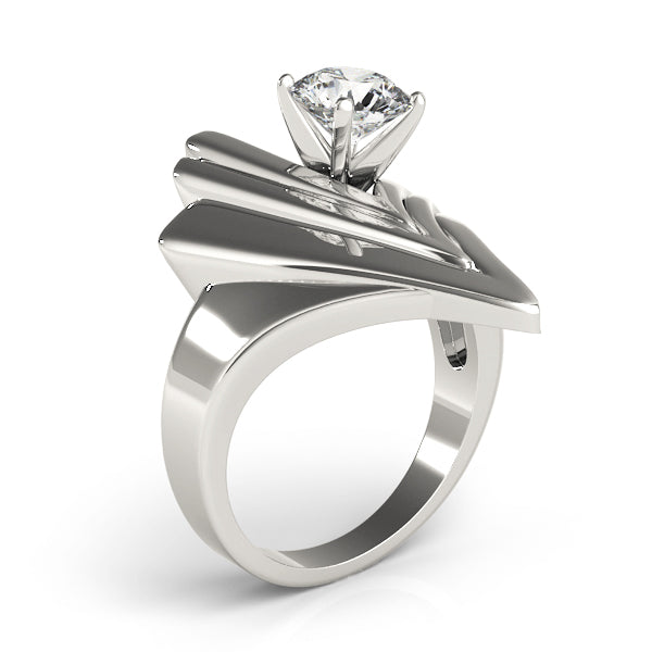 Contemporary Swirl Solitaire Engagement Rings