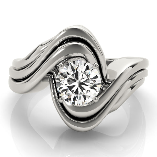 Swirl Solitaire Engagement Rings