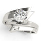 Bypass Solitaire Round Engagement Ring
