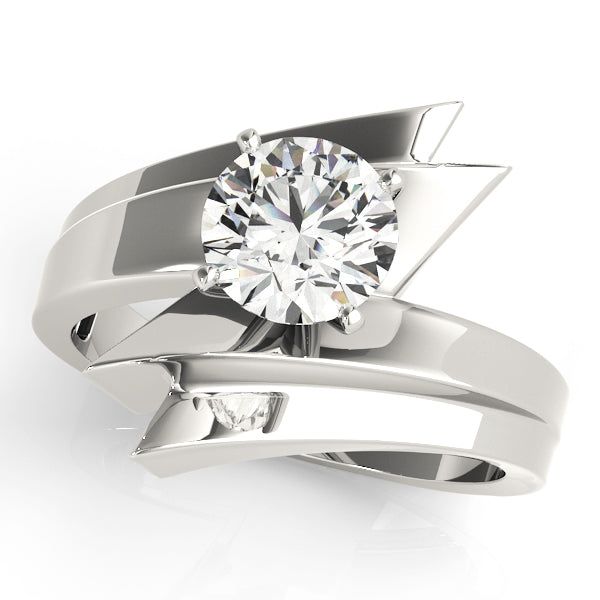 Bypass Solitaire Round Engagement Ring