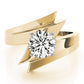 Bypass Solitaire Round Engagement Ring