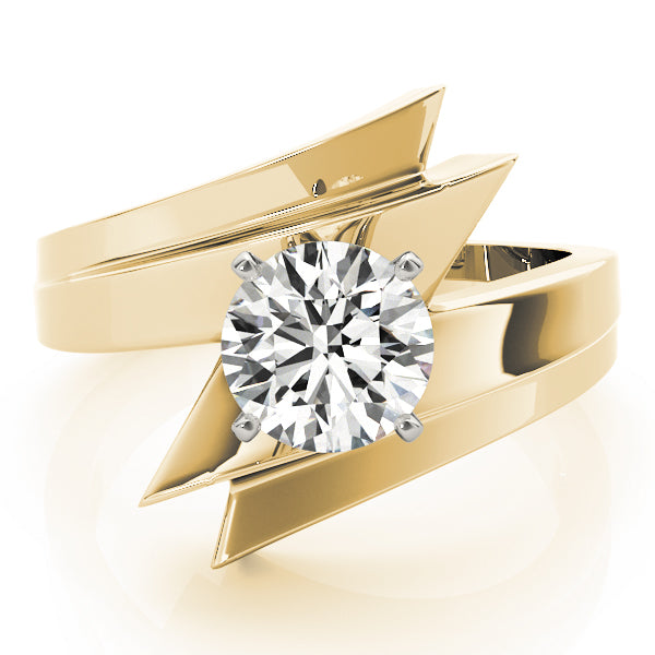 Bypass Solitaire Round Engagement Ring