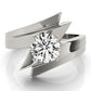 Bypass Solitaire Round Engagement Ring