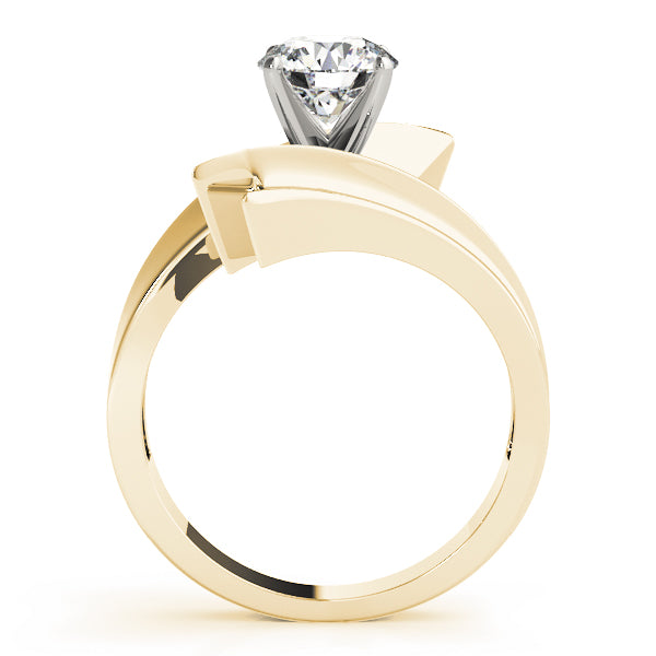 Bypass Solitaire Round Engagement Ring