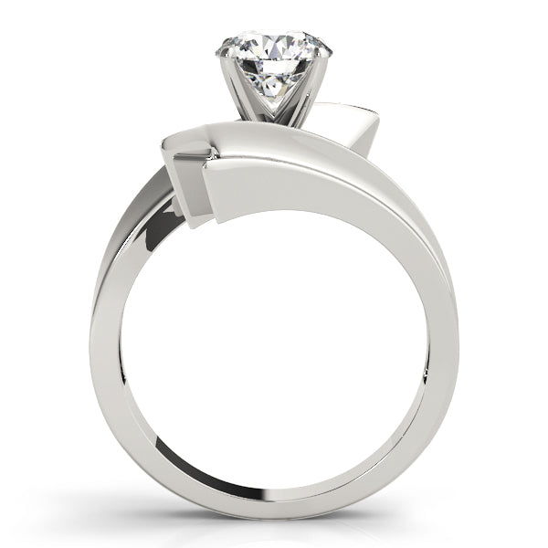 Bypass Solitaire Round Engagement Ring