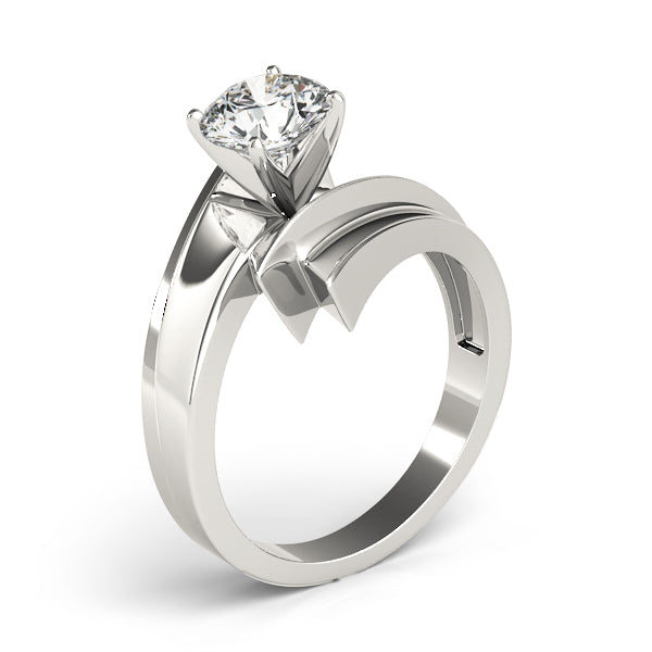 Bypass Solitaire Round Engagement Ring