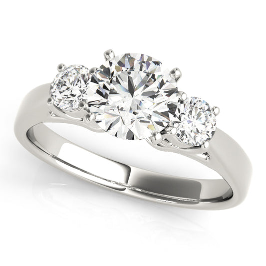 ENGAGEMENT RINGS 3 STONE ROUND