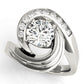 Channel Set Swirl Solitaire Engagement Ring