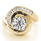 Channel Set Swirl Solitaire Engagement Ring