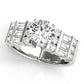 Alternating Round & Baguette Engagement Ring