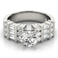 Alternating Round & Baguette Engagement Ring