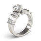 Alternating Round & Baguette Engagement Ring