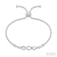 1/20 Ctw Infinity Swirl Round Cut Diamond Sterling Silver Lariat Bracelet