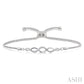 1/20 Ctw Infinity Swirl Round Cut Diamond Sterling Silver Lariat Bracelet
