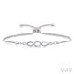 1/20 Ctw Infinity Swirl Round Cut Diamond Sterling Silver Lariat Bracelet