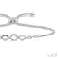 1/20 Ctw Infinity Swirl Round Cut Diamond Sterling Silver Lariat Bracelet