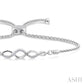 1/20 Ctw Infinity Swirl Round Cut Diamond Sterling Silver Lariat Bracelet