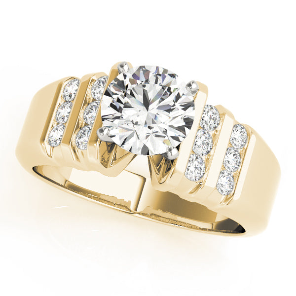Multirow Bar Set Engagement Rings
