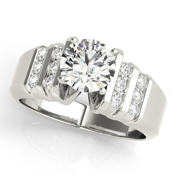 Multirow Bar Set Engagement Rings