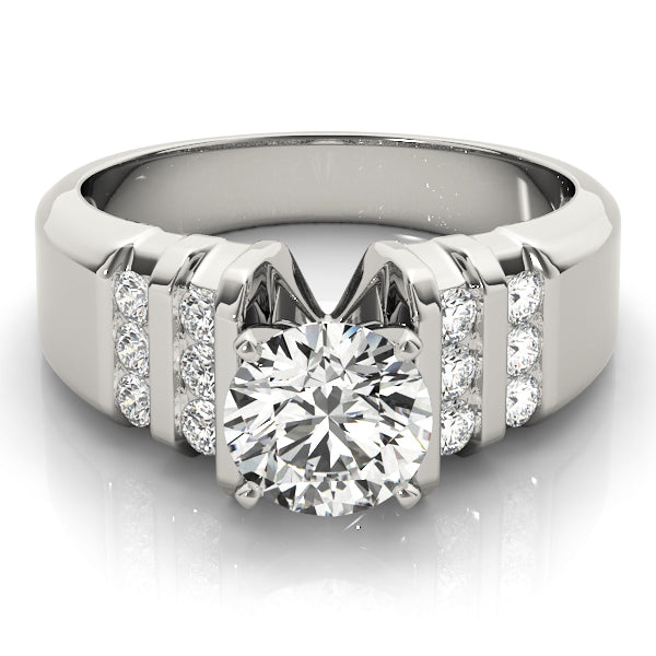 Multirow Bar Set Engagement Rings
