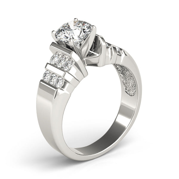 Multirow Bar Set Engagement Rings