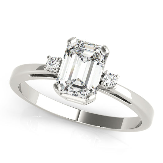 3-Stone Emerald Cut Engagement Ring